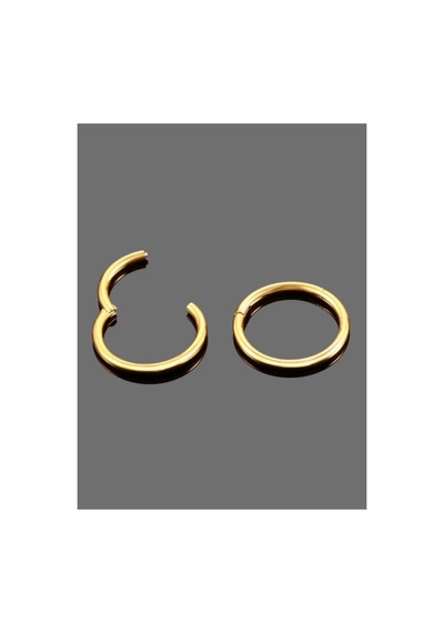 Cerrahi Çelik Tam Halka Klipsli Tragus, Helix Piercing Gold