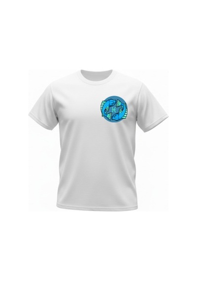 Urbantrendstore Unisex Balık Burcu Oversize Fit Rahat Geniş Salaş T-shirt Günlük Tişört Beyaz