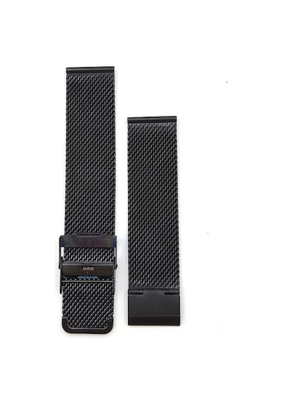Hasır Kol Saat Kordonu Siyah Kalın Çelik 24 Mm Ø2,45