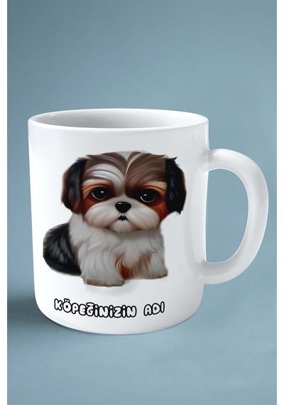 Shihtzu Köpek Isimli Kişiye Özel Baskılı Kupa Bardak Minik Çok Renkli