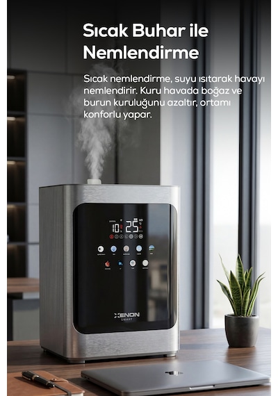 Xenon Smart Uyku Takip Premium Seti 3'lü Monitörlü Pembe Bebek Kamerası 5 İnç, 4.8 L Hava Nemlendirici Ve Beyaz Gürültü Makinesi