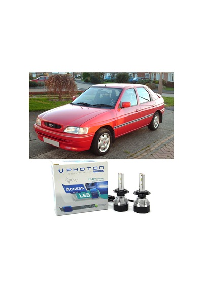 Ford Escort Led Xenon Uzun + Kısa Far Ampulü H4 Access Yeni Seri Beyaz 1990-2000