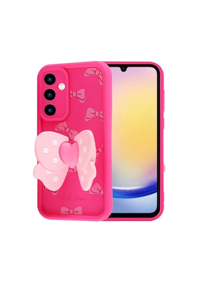 Galxy Uyumlu A25 Kılıf Kamera Korumalı Figür Tasarımlı Zore Kapya Kapak-pembe Açık Pembe Açık