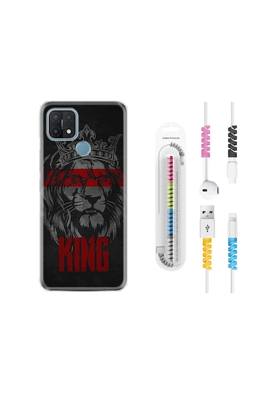Oppo A15S Kılıf Kablo Koruyuculu King 1894