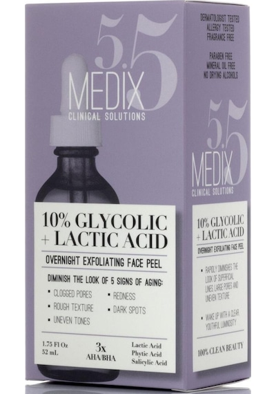 Medix 5.5 10% Glycolic + Lactic Acid Peeling Yüz Serumu 52 ML