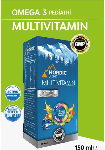 Nordic Bork Multivitamin Içeren Omega-3 Takviye Edici Şrp 150 Ml
