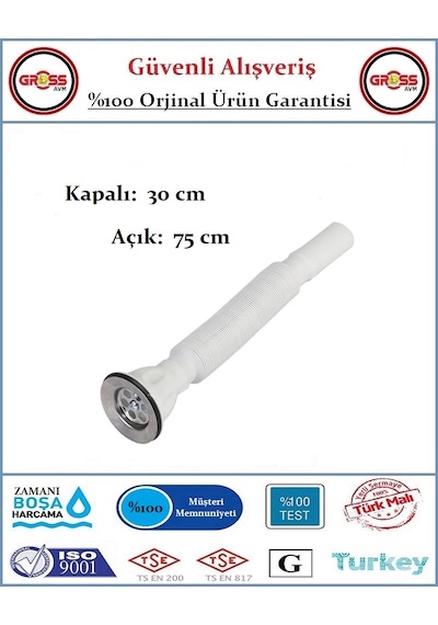 Lavabo Gider Sifonu Körüklü Beyaz