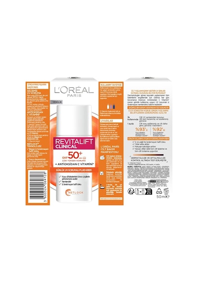 L'oréal Paris Revitalift Clinical Spf 50+ Günlük Yüksek Uv Korumalı Yüz Güneş Kremi 50ml