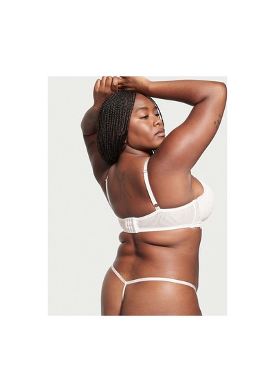 Victoria's Secret File Ve Dantel V-string Külot Hindistan Cevizi Beyazı