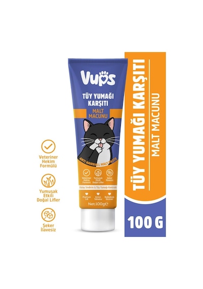Vups Tüy Yumağı Karşıtı Kedi Malt Macunu 100 Gr