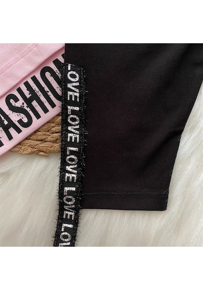 Turuncu Gardrop Flashy Life Taytlı Kız Çocuk Takım Pembe