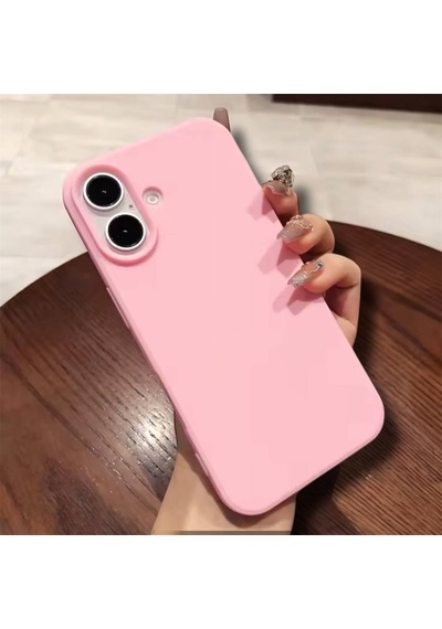 Apple Uyumlu iPhone 17 Kılıf Kamera Çıkıntılı Yumuşak Silikon İçi Kadife Lansman Kapak . Pembe
