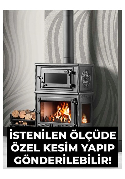 54 X 37 Yüksek Isıya Dayanıklı Şömine Kuzine Soba Camı 4 Mm - Seramik Cam Bal Rengi, Şeffaf