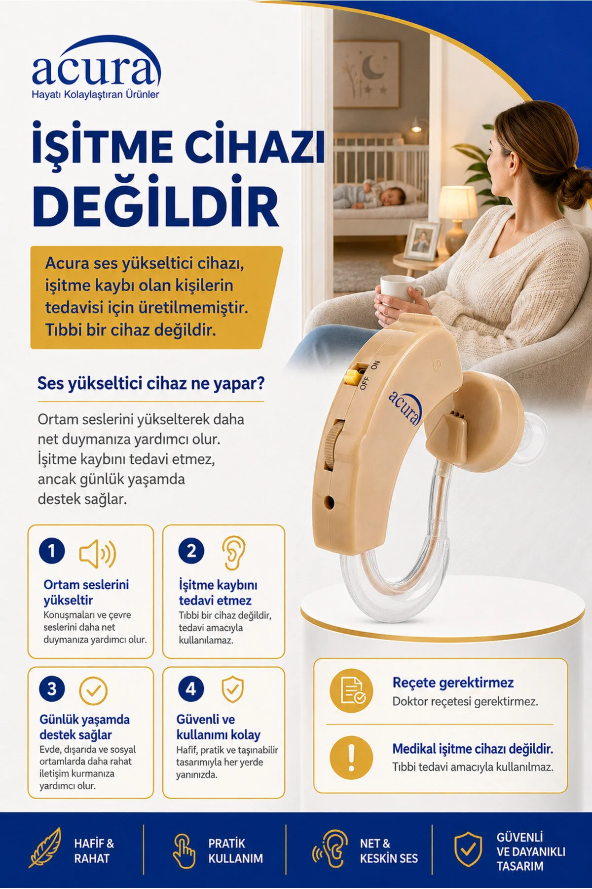 Ses Yükseltici Kulaklık