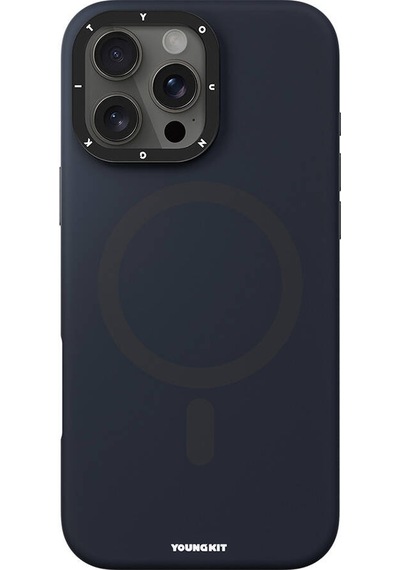 Apple iPhone 16 Pro Max Kılıf Kamera Standlı Magsafe Şarj Özellikli Youngkit Bitty Cream Mavi