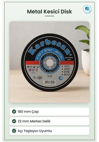 180 Mm Metal Kesici Disk 3.0 X 22 Açı Taşlayıcı Uyumlu Çelik Prof