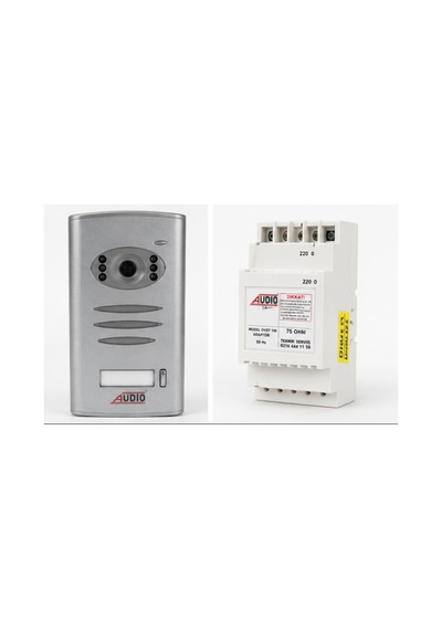 Audio 001390 4 Siyah Beyaz Görüntülü Villa Diafon Seti Kamera + Monitör + Adaptör Dahil