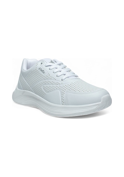 Volis Beyaz Memory Foam Taban Günlük Bağcıklı Unisex Sneaker Ayakkabı Beyaz