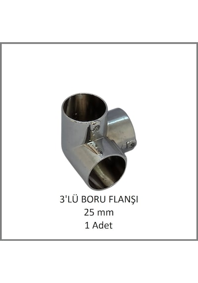 3'lü Boru Flanşı 25 Mm 1 Adet Metal