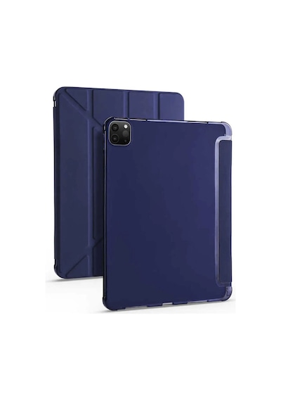 Apple Uyumlu iPad Pro 12.9 2020 Premium Standlı Katlanabilir Kalemlikli Trifolding Kılıf