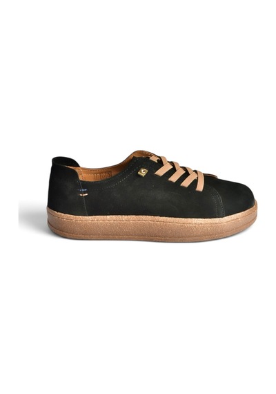 Fox Shoes V999060502 Siyah Hakiki Deri Süet Kadın Spor Ayakkabı Sneakers