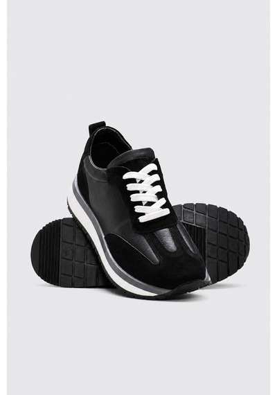 Fast Step Hakiki Deri Siyah Kadın Casual 982za4010