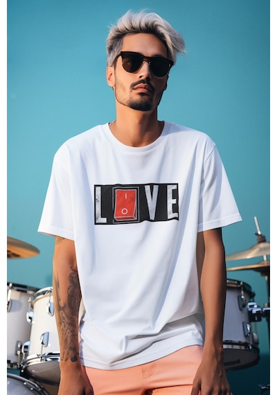 Stil X Yeni Sezon Oversıze Erkek T-shırt, Sizi Anlatan Tasarımlar Beyaz-3