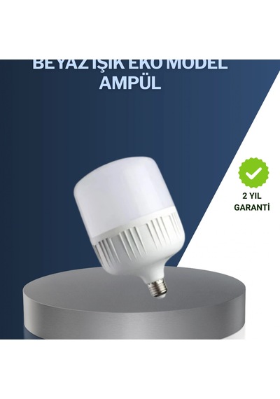 30 Watt Şarjlı Led Ampul E27 Duy Beyaz Işık Ve Otomatik Acil Aydınlatma