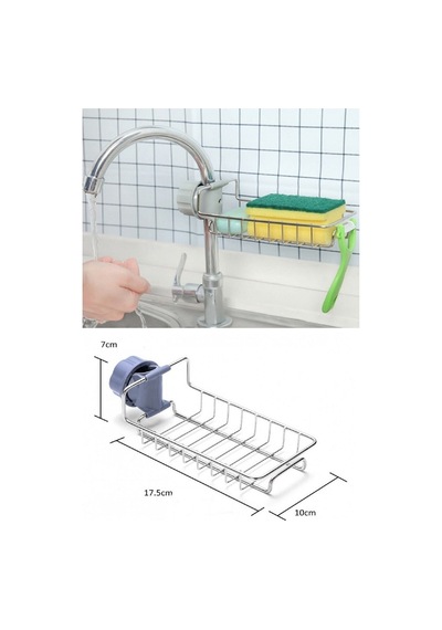 Mutfak Ve Banyo Organizer Demir Raf Tek Katlı Gri Diğer