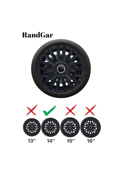 Renault Espace 14 İnç Jant Kapağı 4 Adet Siyah S111 Rand