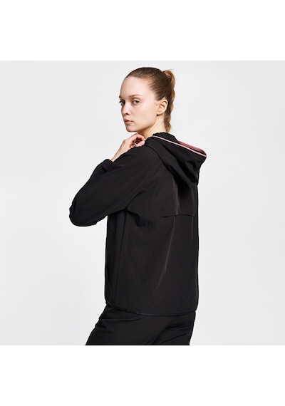 Lescon 26b-2012 Kadın Koşu Fermuarlı Siyah Kapüşonlu Sweatshirt