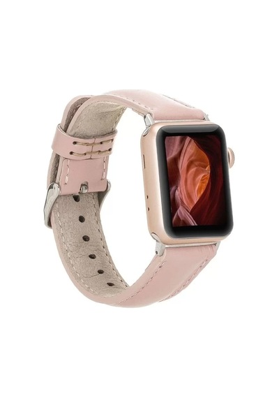 Apple Watch Uyumlu Deri Kordon 42-44-45mm Nu2 Pembe Diğer
