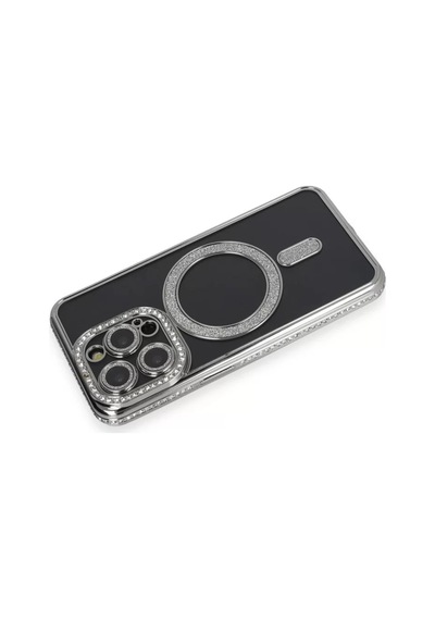 Newface Apple İphone 14 Pro Max Kılıf Joke Simli Magneticsafe Kılıf - Gri