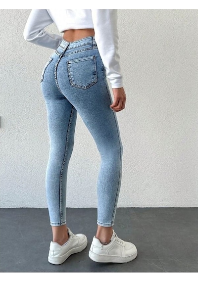 Mavi Kar Yıkama Skinny Jean Kadın Power Likralı Pantolon Mavi