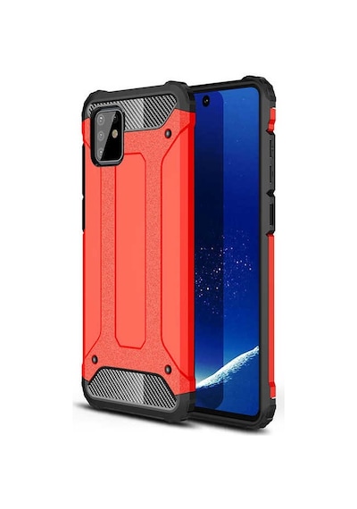 Kilifone - Samsung Uyumlu Galaxy A81 Note 10 Lite - Kılıf Çift Katman Zırh Tank Crash Military Kapak - Kırmızı