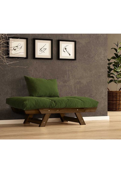 Woodesk Adalar Masif Ceviz-yeşil Renk Berjer Cpt8140-140 Yeşil