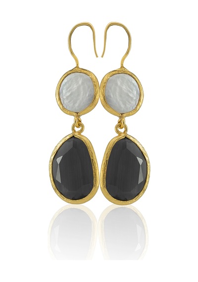 Kadir Jewellery 22 Ayar Altın Kaplama Kadın İnci Küpe -el İşçiliği Ve Hipoalerjenik Küpe Siyah 63841618