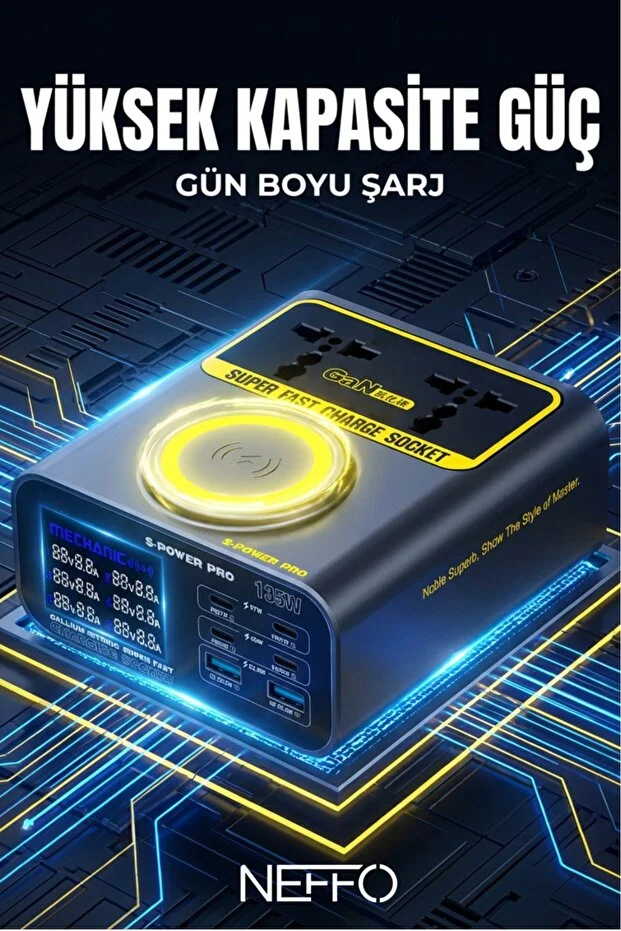 Mechanıc S-power Pro 135w Çok Fonksiyonlu Hızlı Şarj İstasyonu
