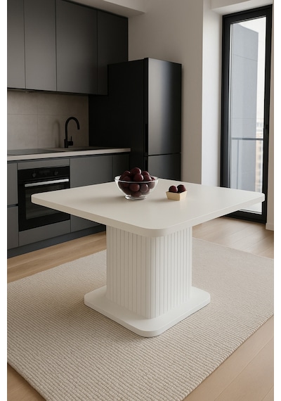 Kuzey 90x90x75cm 36mm Kalın Kenarlı Kare Beyaz Sütunlu Mutfak Masası Sadece Masadır Beyaz Kuzey 90x90x75cm 36mm Kalın Kenarlı Kare Beyaz Sütunlu Mutfak Masası Sadece Masadır Beyaz