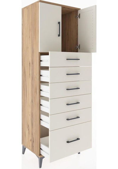 Hyperion Dolap Tek Raflı 6 Çekmeceli 2 Kapaklı 60x44x182 Çam-... Çam Hyperion Dolap Tek Raflı 6 Çekmeceli 2 Kapaklı 60x44x182 Çam-... Çam
