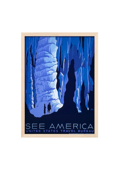 See America Doğal Ahşap Çerçeveli Poster, Dekoratif Seyahat Duvar Tablosu