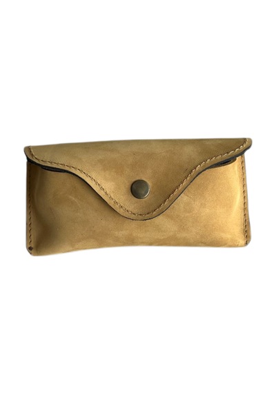 Lnleather Gerçek Deri Gözlük Kılıfı -  Deri Güneş Gözlüğü Kabı Sarı