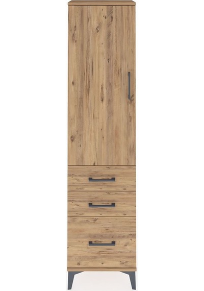Arges Dolap 2 Raflı 3 Çekmeceli Tek Kapaklı 44x30x182 Çam-çam Çam