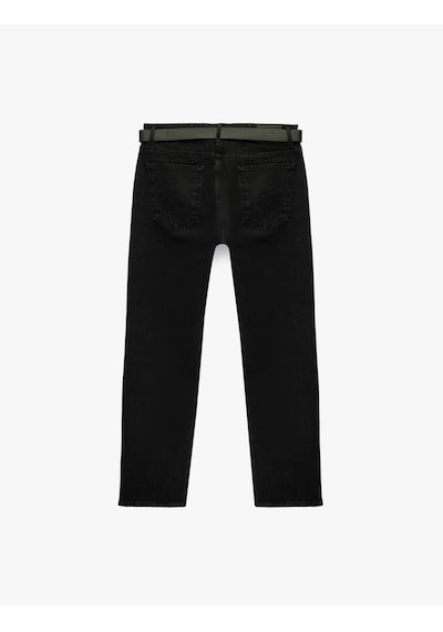 Koton Normal Bel Cepli Pamuklu Kemerli Vintage Straight Fit Jean Pantolon Siyah 6sam40363nd Koton Normal Bel Cepli Pamuklu Kemerli Vintage Straight Fit Jean Pantolon Siyah 6sam40363nd