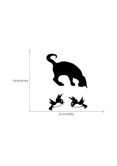 3 Adet Kedi ve Kuşlar Priz Sticker
