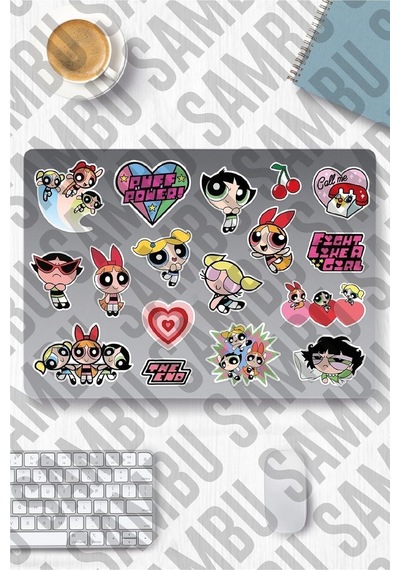 Powerpuff Girls Temalı Sticker Etiket Seti - Laptop Notebook Telefon