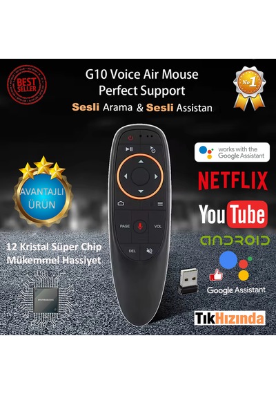 Android Tvbox Uyumlu Ses Komutlu Air Mouse Özellikli Kumanda