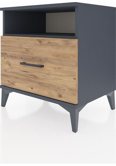 Hyperion Komodin Tek Raflı Tek Çekmeceli 60x44x64 Antrasit-çam Antrasit