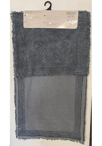 Pamuk Makarna Tufting 2'li Klozet Takımı , Banyo Seti , Damask, A