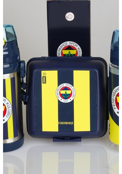 "dekomus Cep Defteri Hediyeli" Lisanslı Fenerbahçe 3'lü Beslenme Seti 500 Ml Çelik Ve Trıtan Matara İle Beslenme Kabı Seti 1907 Ahşap